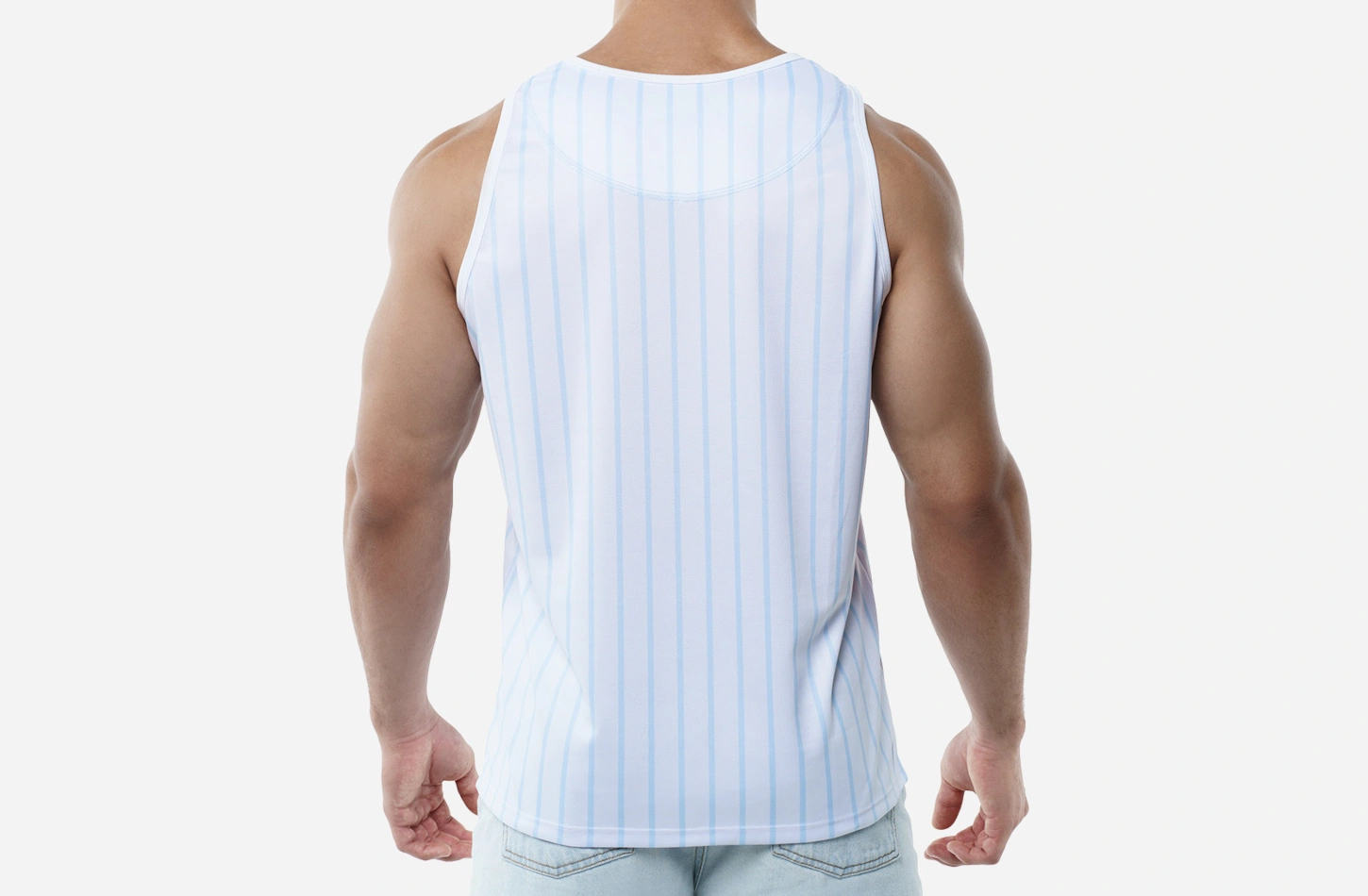 Sky Blue Striped Tank Top - Image 3