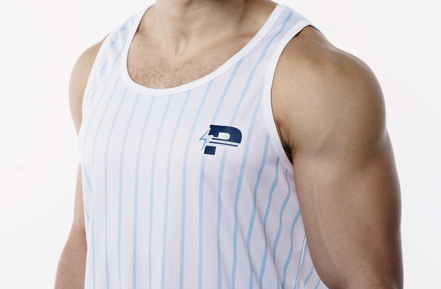 Sky Blue Striped Tank Top - Image 4