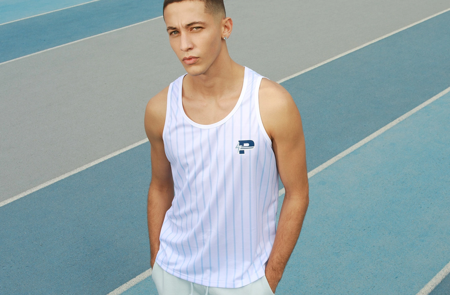 Sky Blue Striped Tank Top - Image 7